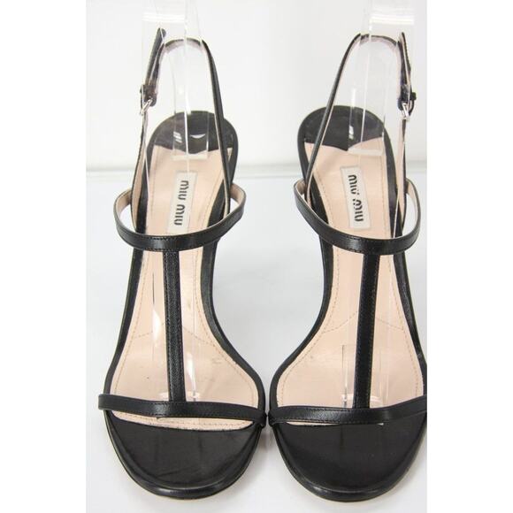 Miu Miu Ankle T Strap Thong Metal Screw Bolt Heel Sandals - Picture 4 of 10